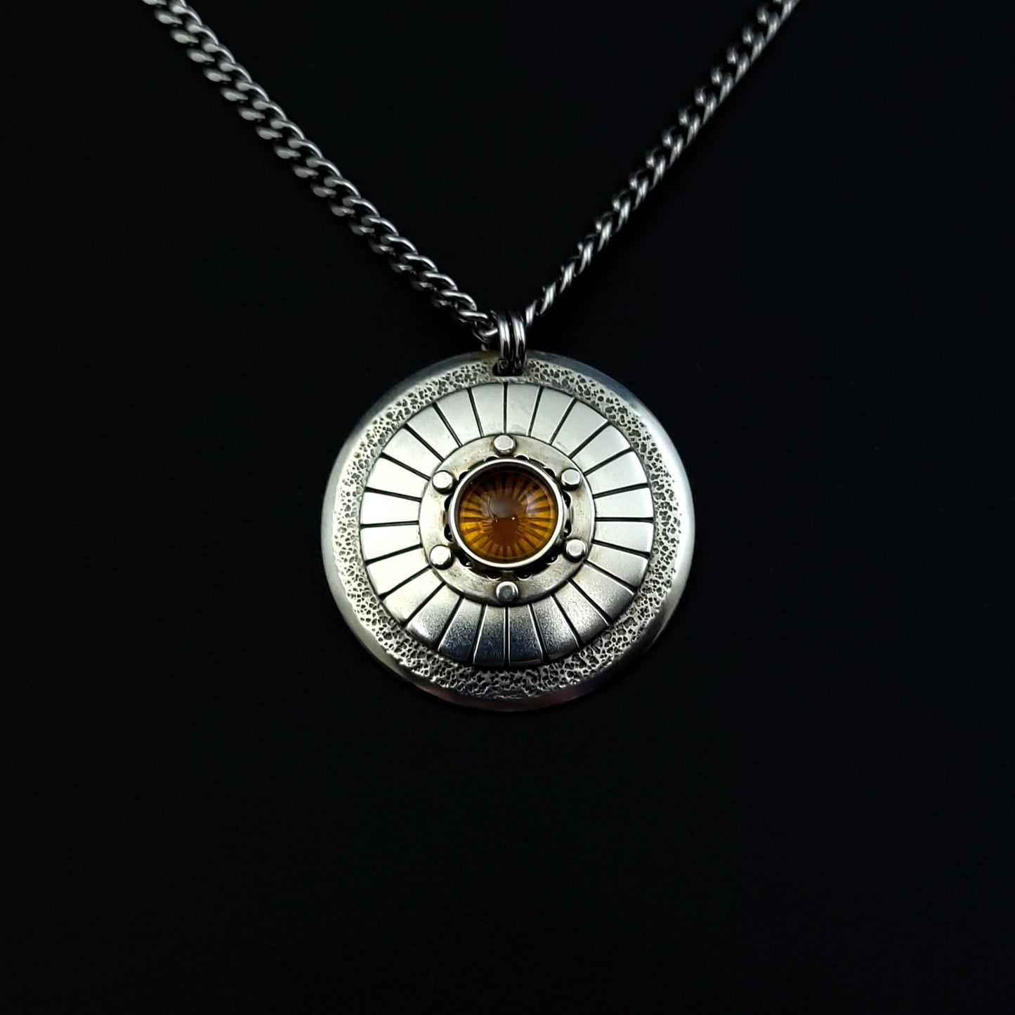 Argentium Sterling Silver Citrine Medallion