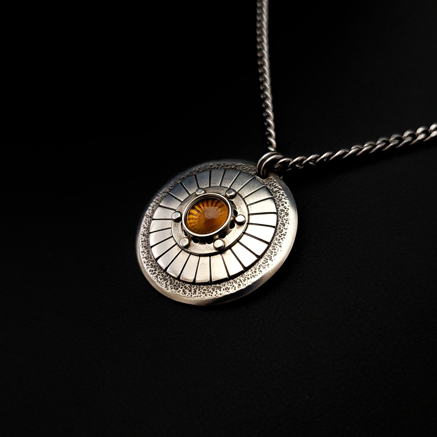 Argentium Sterling Silver Citrine Medallion