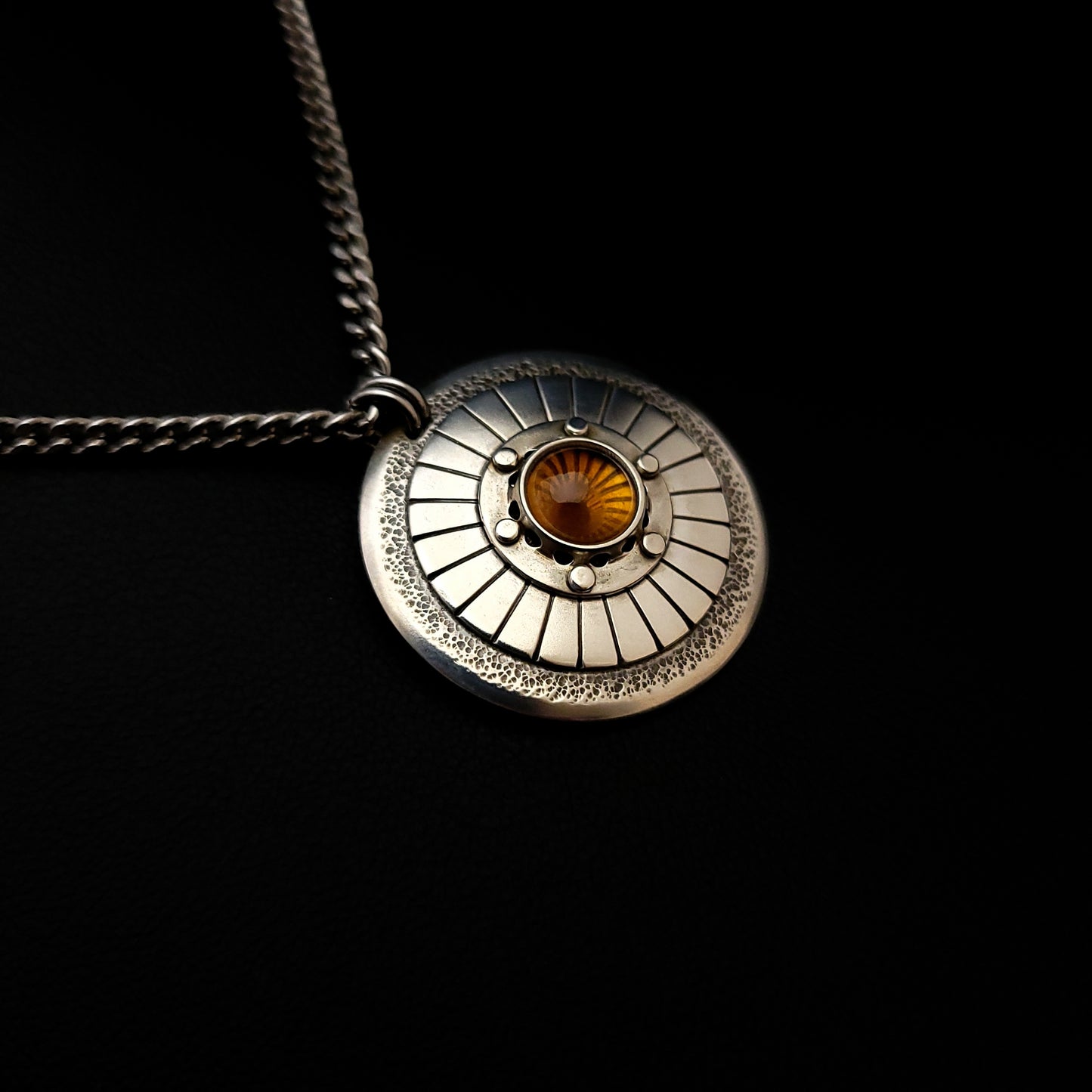 Argentium Sterling Silver Citrine Medallion